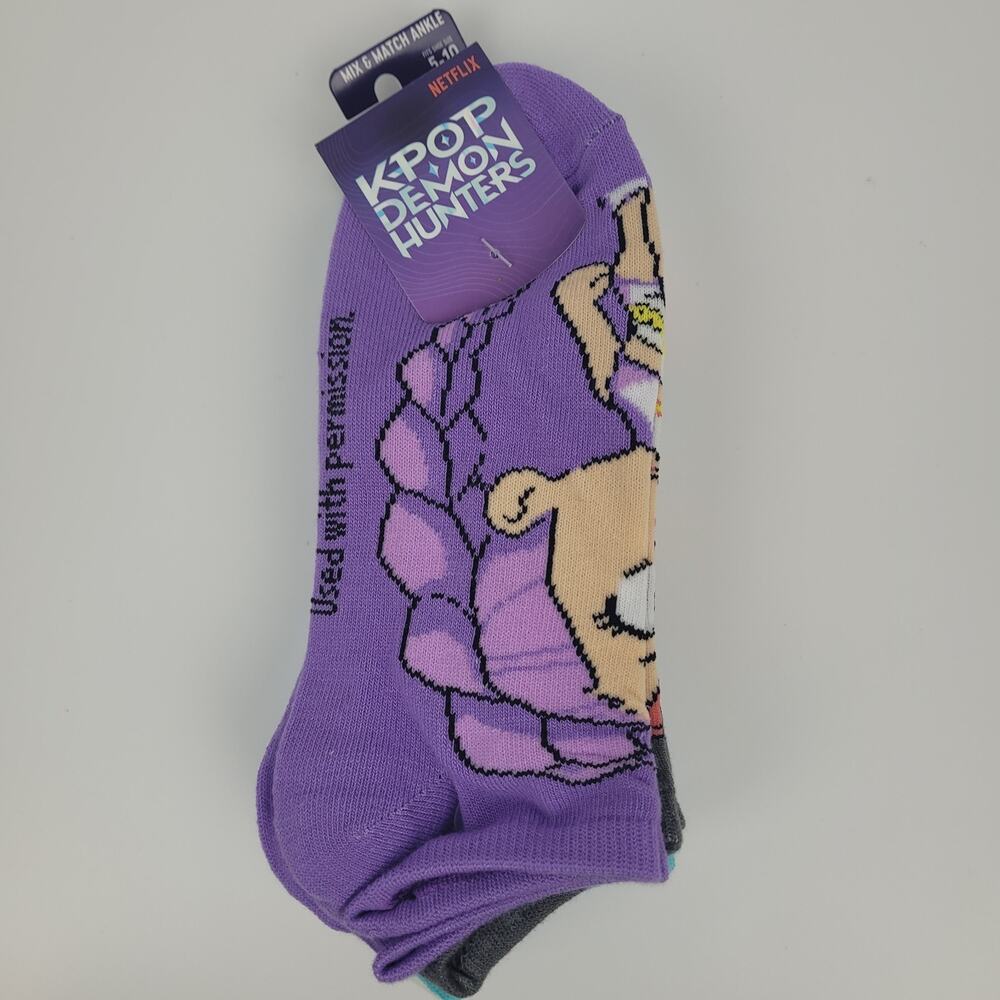 Bioworld Netflix KPop Demon Hunters Mix & Match Socks 5-Pack Shoe Size 5-10